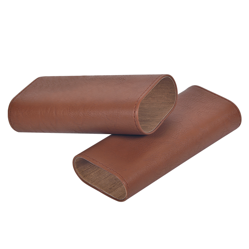 Brown OEM color cigar leather case for cigar storage and cigar fan 6