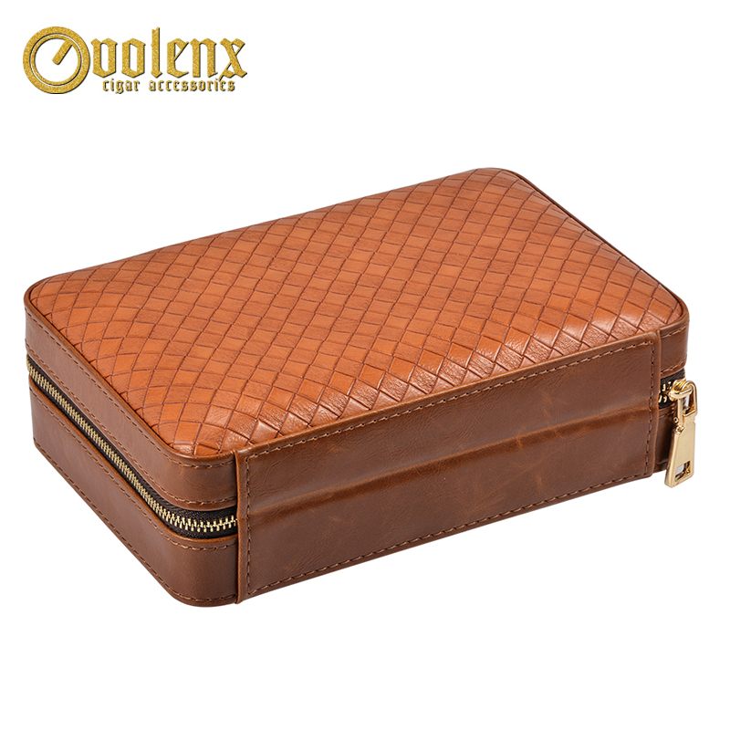 4CT portable cedar cigar humidor leather cigar case 10
