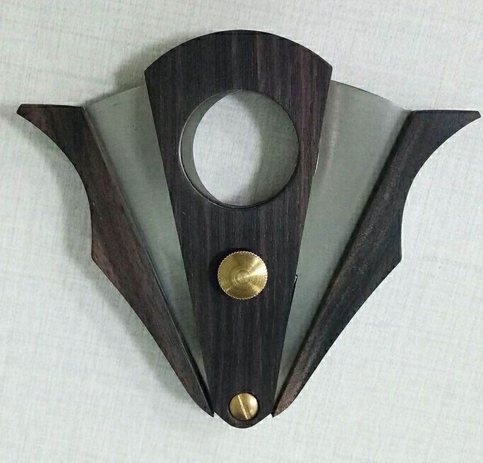 Solid Walnut Wood Cigar Cutter With Double Blades 3