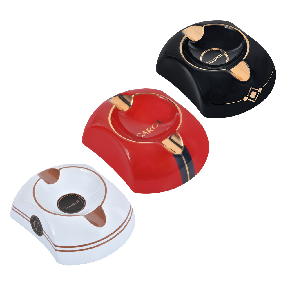 Table top wholesale fancy gift set new ceramic cigar ashtray