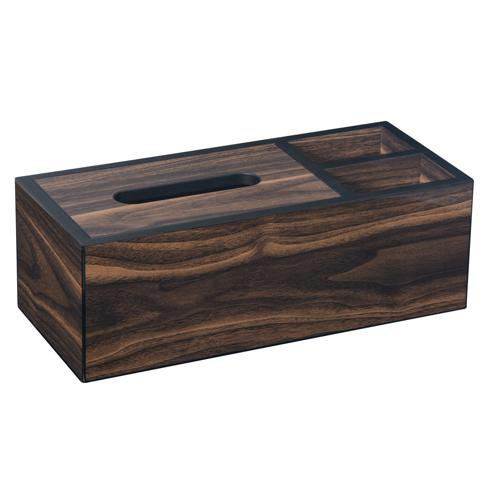 Custom Decorative Wood Tissue  Box With Walnut Wood Color 2