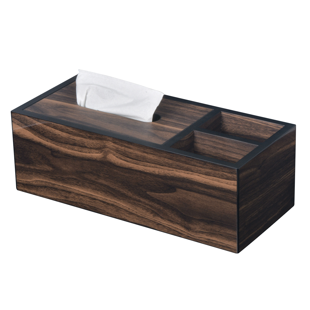 Custom Decorative Wood Tissue  Box With Walnut Wood Color 5