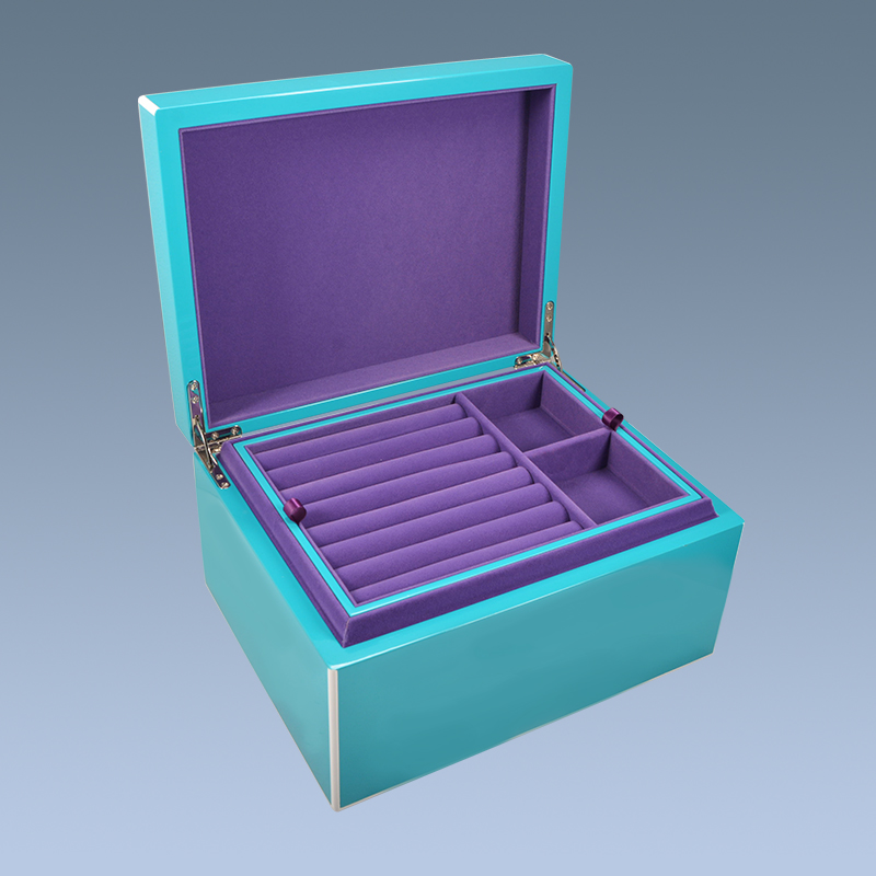 Unique Handcrafted Portable Wooden Jewelry Box Organizer with velvet tray 5