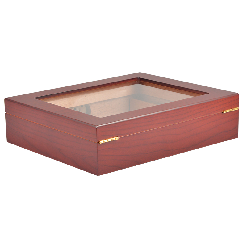 Glass top display humidor for sale cedar wood cigar humidor cigar cooler 4