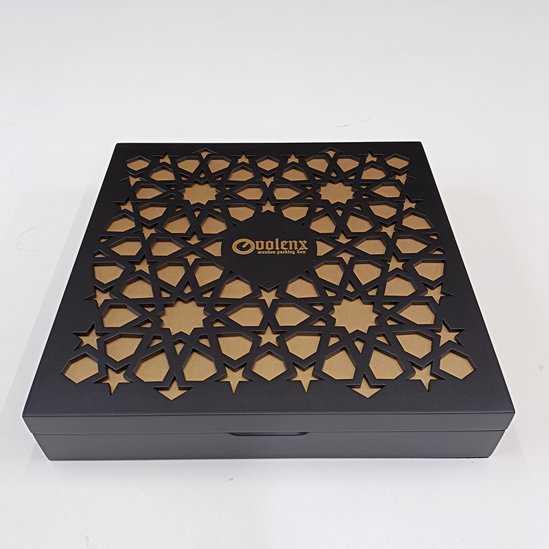 luxury hollow design wood jewelry box
