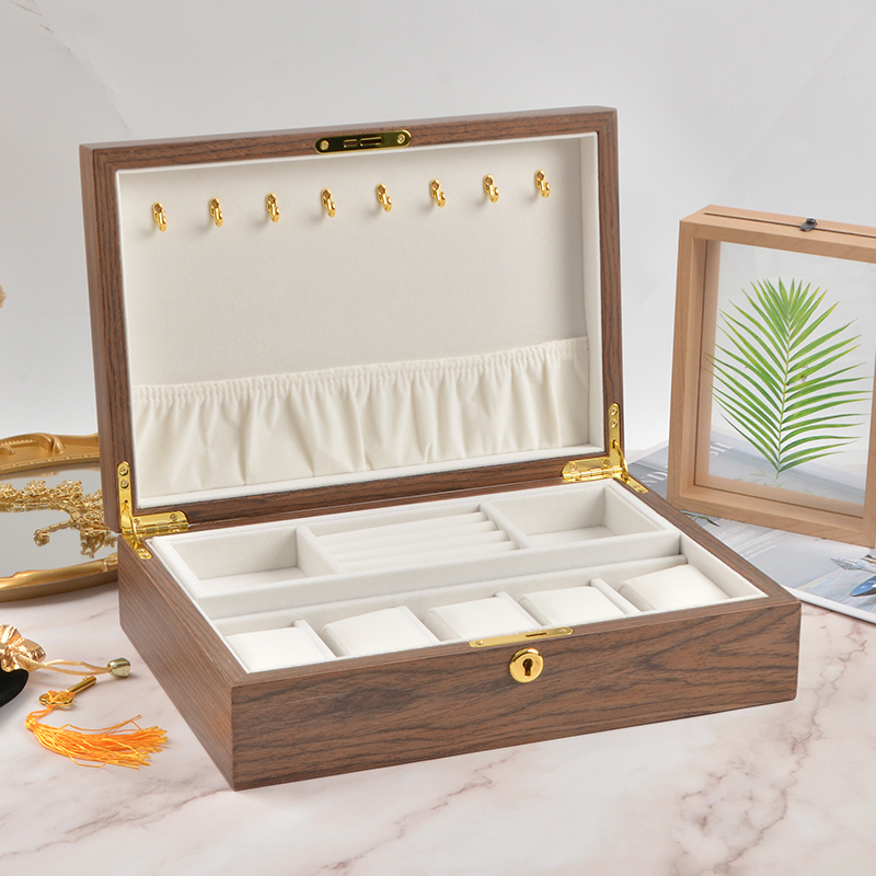 multifunctional storage wooden jewelry box