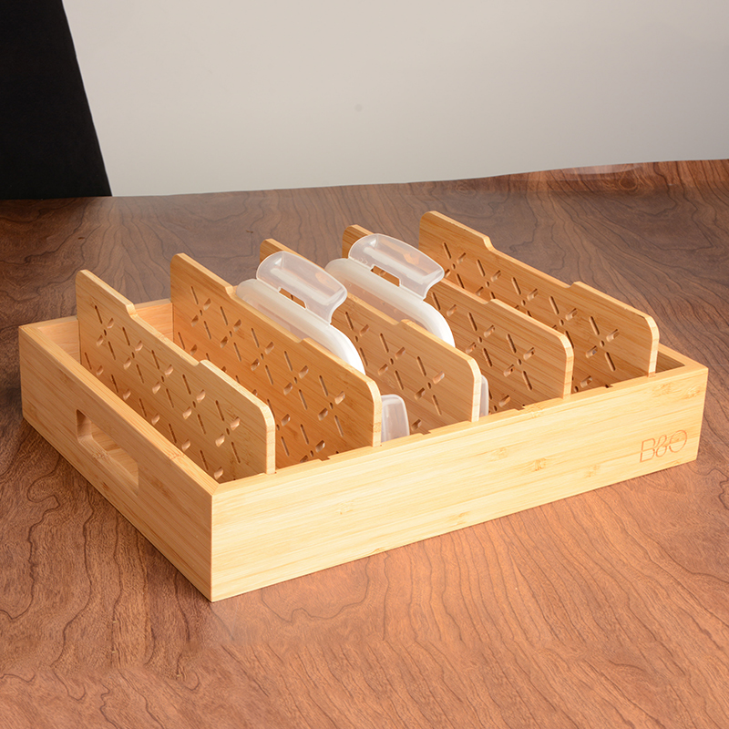 Bamboo Lids Organizers Storage Holder for Cupboard Coffee