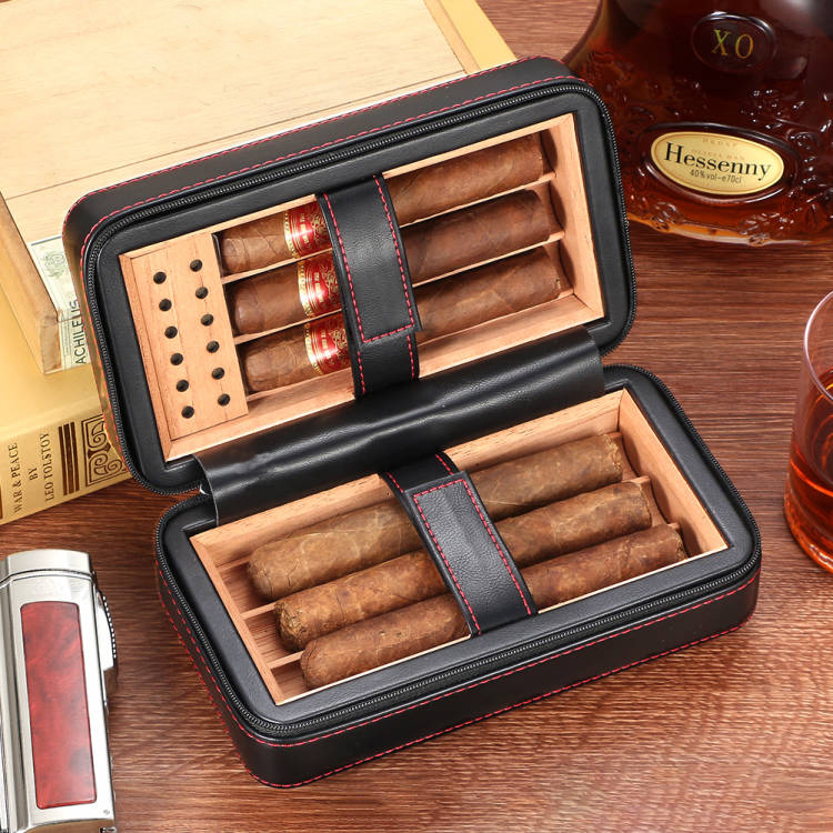 Cigar Humidor Outdoor Travel Portable Cedar Wood Cigar Stora
