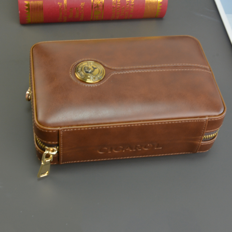 Wood Pu Leather Travel Cigars Humidors Cigar Case Box Access