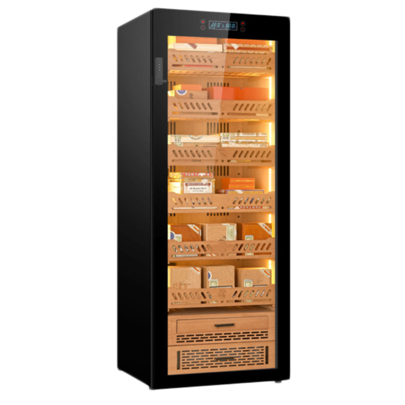 NEW LED Lighted Cigar Humidor Cabinet