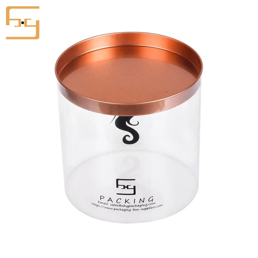 2018 New Custom Logo Cylinder Shape Clear PVC PET Material Plastic Packaging Tube