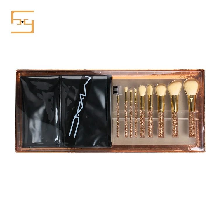 Clear Plastic Makeup Brush Set Packaging Box With Hang Hole
