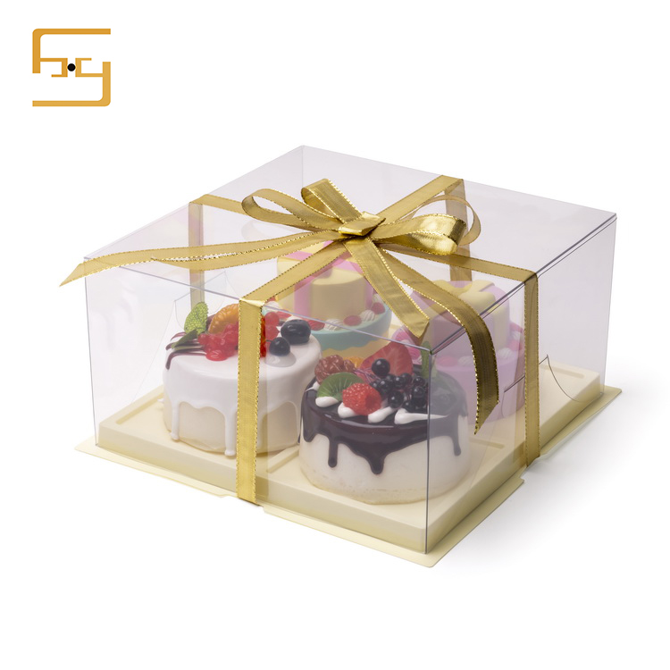 Custom Eco-friendly Transparent Wedding Cake Gift Box Transparent Cake Box Packaging 3