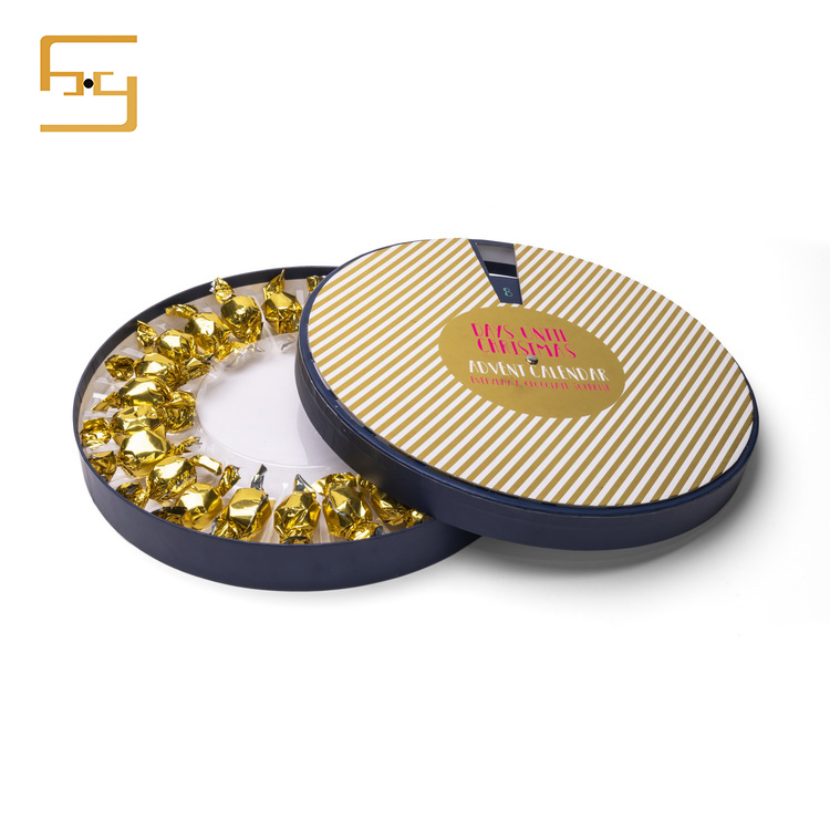 2019 Luxury golden paper flat pack gift packing decorative custom chocolate box