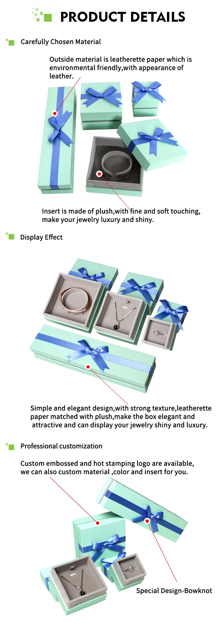 2019 Custom Design Jewelry Set Paper Cardboard Box Glass