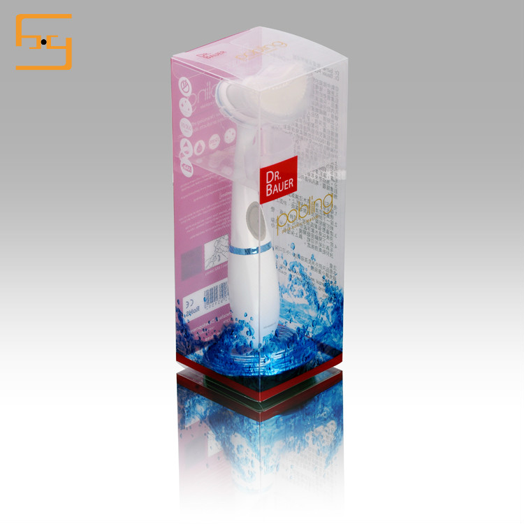 Customized Clear PVC/PET Plastic Packaging Box for Facial Cleaner 7