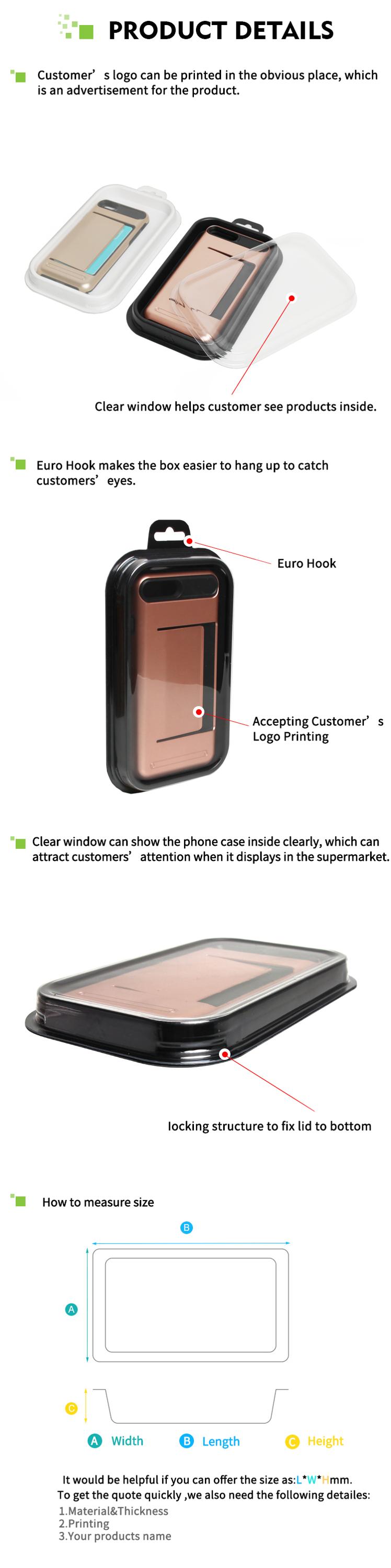 New Design Fast Shipping Plastic Custom Logo Phone Case Packaging Box
