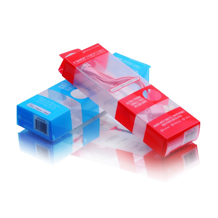 Mobile phone USB charge cable plastic box/PVC folding plastic box 3