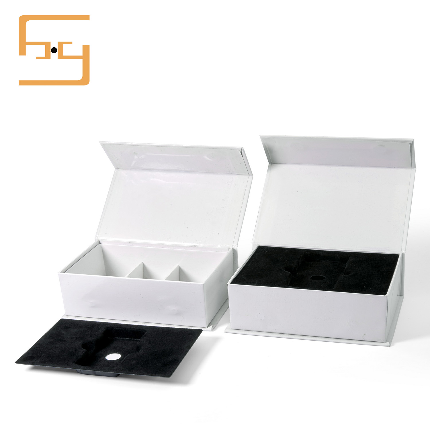 White magnetic closure folding gift box Customized Details 3