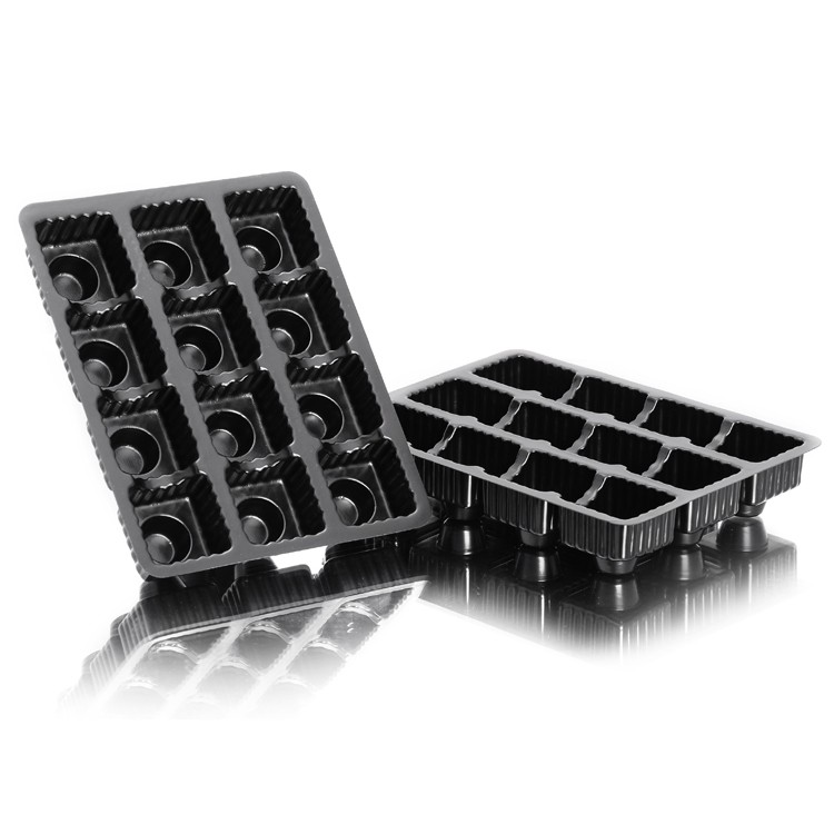 12 Cells Black PS Plastic Plant Growing Seed Germination Starting Tray