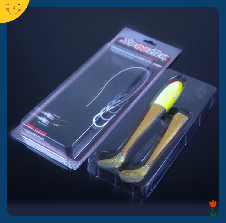 Custom clear plastic fishing lure packaging and display box