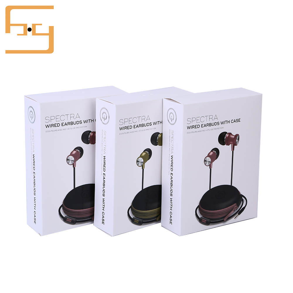 High quality Eco-friendly Earphone  paper box packaging With Plastic window