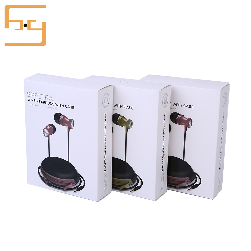 High quality Eco-friendly Earphone  paper box packaging With Plastic window 3