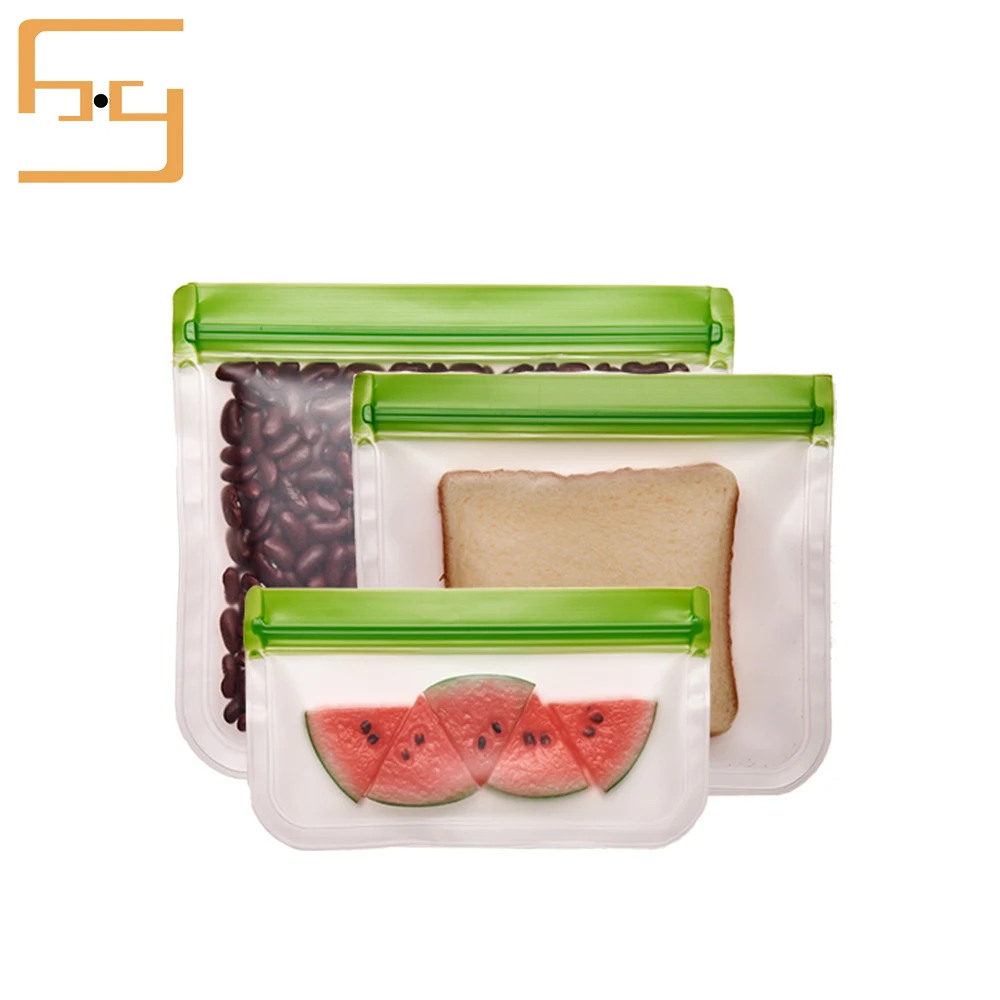 New Design Silicone Food Storage Bags Zip PEVA