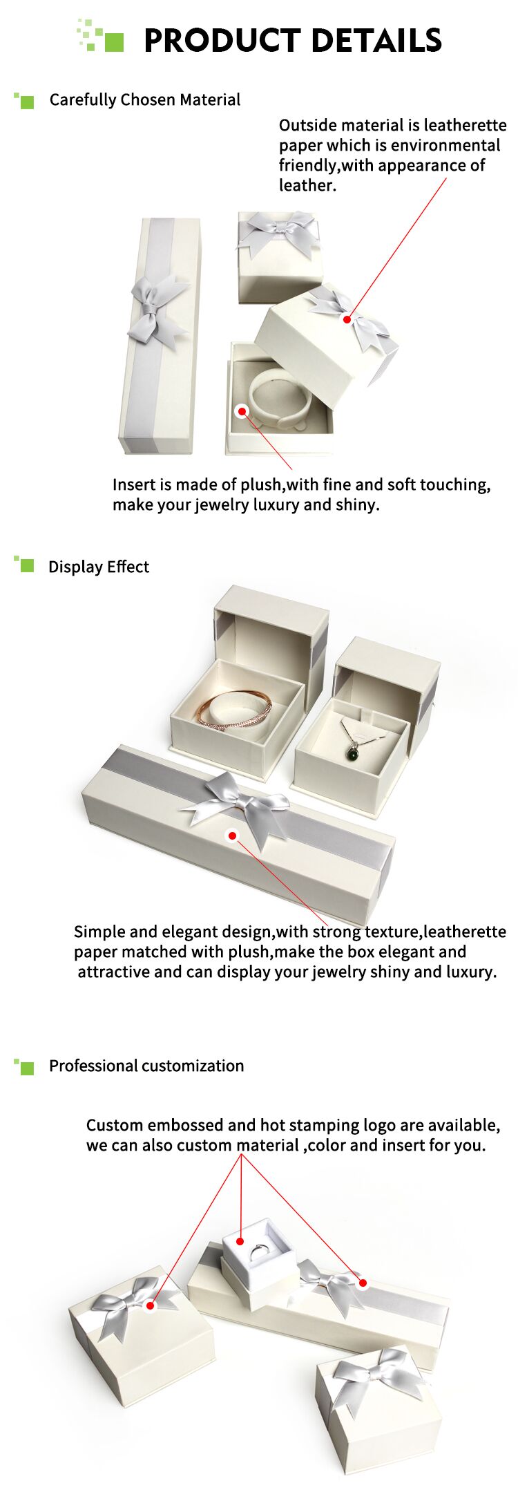 2019 China  Custom Luxury Leatherette  Paper Jewelry Box