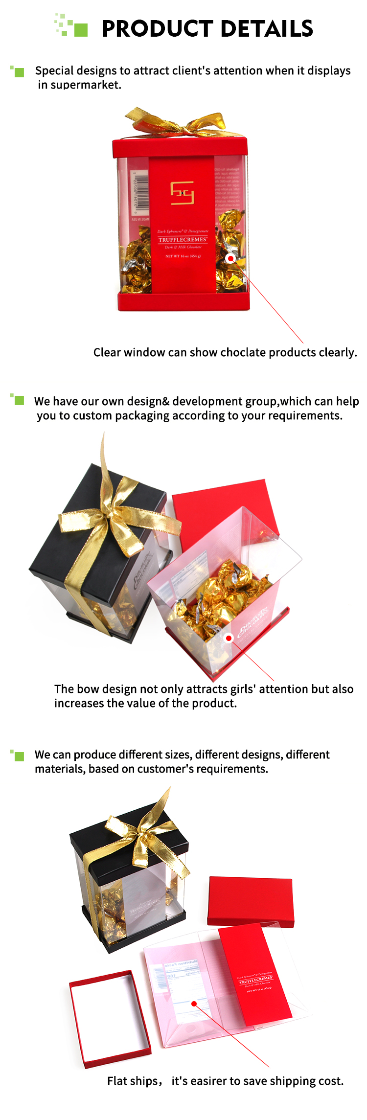 China product custom packaging chocolate gift box