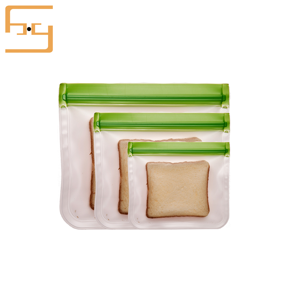 New Design Silicone Food Storage Bags Zip PEVA Food Preservation Bag Silicone Food Pouch 11