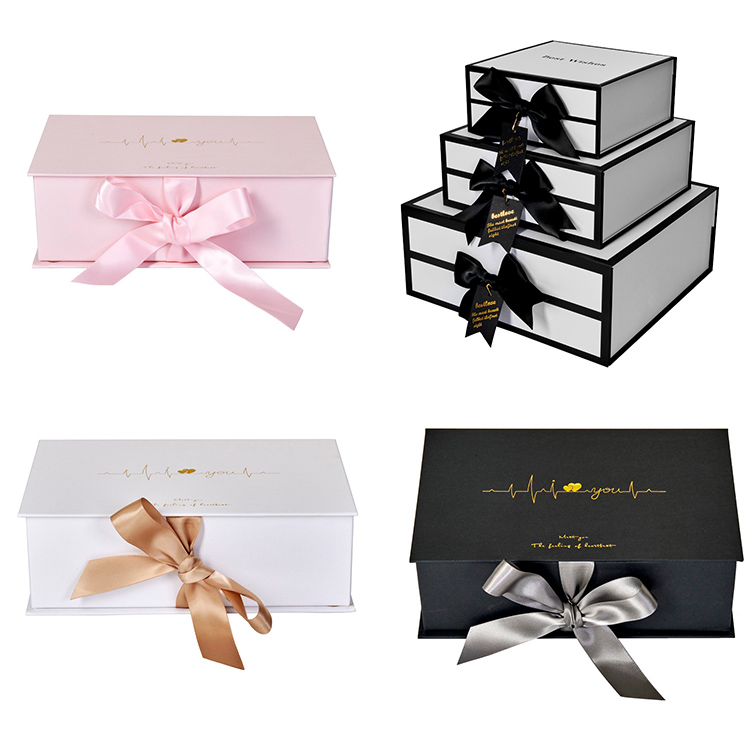 ribbon brand logo magnetic packaging paper  gift box