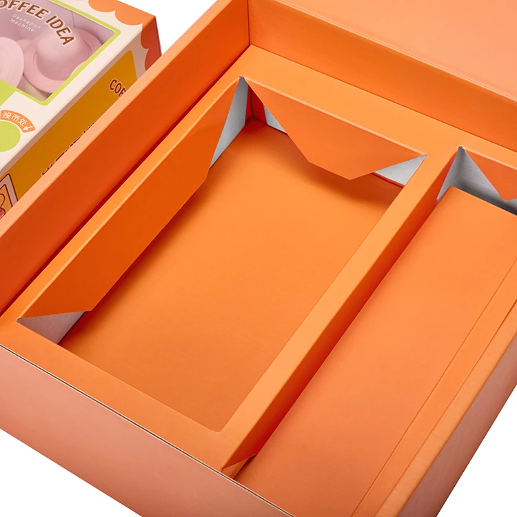 Orange Color Paper Gift Packaging Custom Cute Children Box