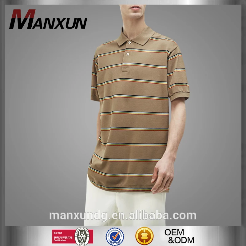 New Arrival Short Sleeve T Shirts For men Casual slim Striped Polo Shirt Fitted Sport Clothing
