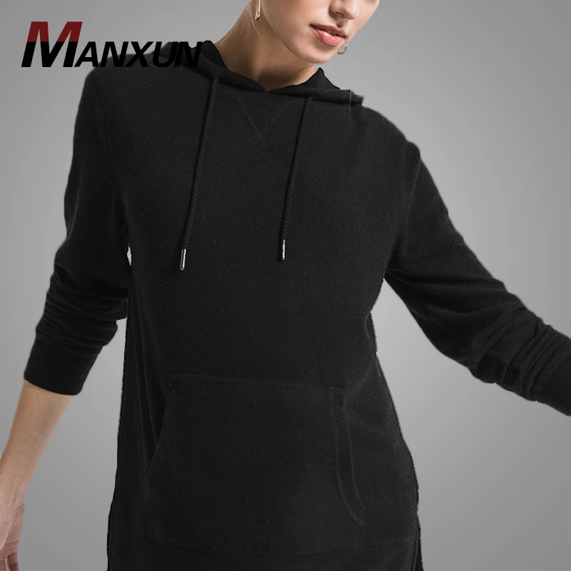 High Quality Solid Color Black Oversized Women Hoodie Custom Pullover Hoodie for Women