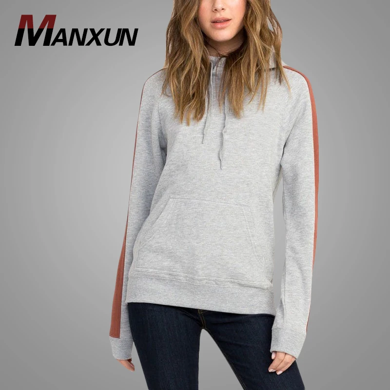 Wholesale High Quality  Women Gym Hoodies Custom Crop Colorblocked Hoodie Women Pullover Hoodies