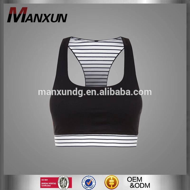 New Style Casual Black Stripe Hem Sports Crop Top Breathable Quick Dry Yoga Clothes Slim Lady Fitness Wear