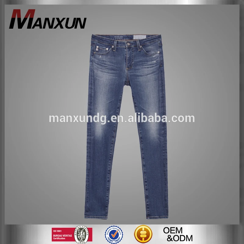 Latest Fashion Design Women High Waist Jeans Pants Vintage Navy Blue Skinny Jeans