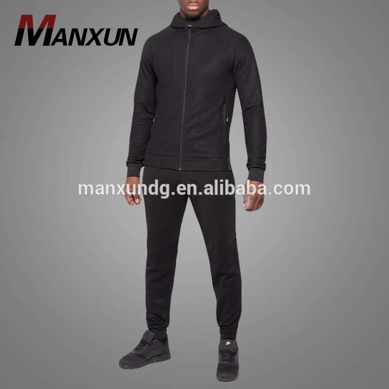 2018 Spring Wholesale Hoodies With Joggers Pants Custom Logo Simple Zip Up Sweat Suit