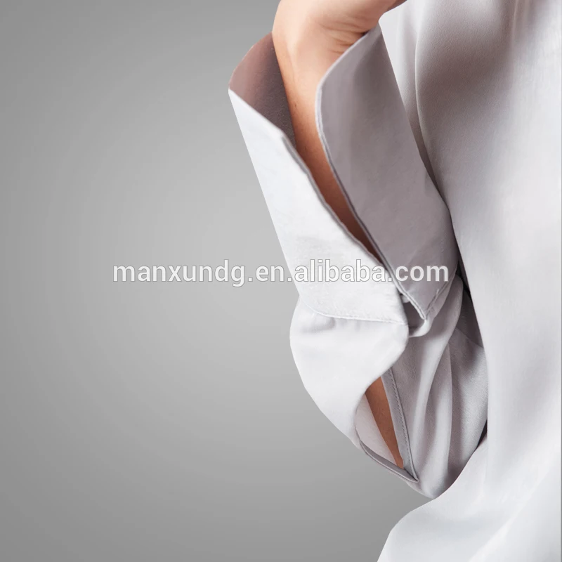 Latest Fashion High Quality Women Plain Sliver Long Sleeve Blouse Sexy Deep V Neck Office Wear Blouse Wholesale 3
