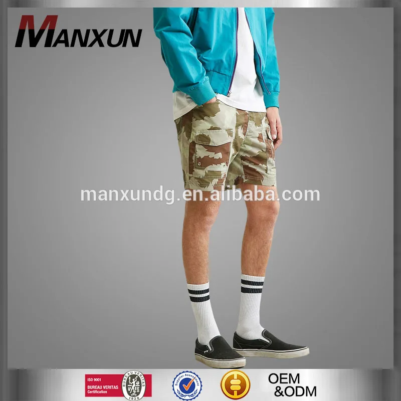 Wholesale Camo Printed Swimming Shorts Inner Adjustable Drawstring Elastic Waist Beach Trousers Front Pockets Mens Sportswear