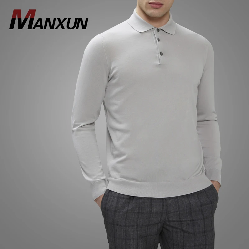 2018 Wholesale Cheap Men Clothes High Quality Fleece Design Long Sleeve Sweatshirt Polo Style Spring Men Tops