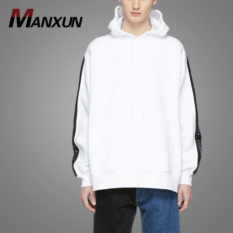 Wholesale Cheap Cotton Fleece White Plain Streetwear Hoodie Pullover Men Sweatshirts Hoodies