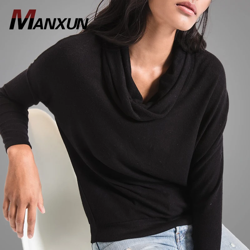 Sexy Latest Design Black Custom Crewneck  Sweatshirt Women Long Sleeve Sweatshirt