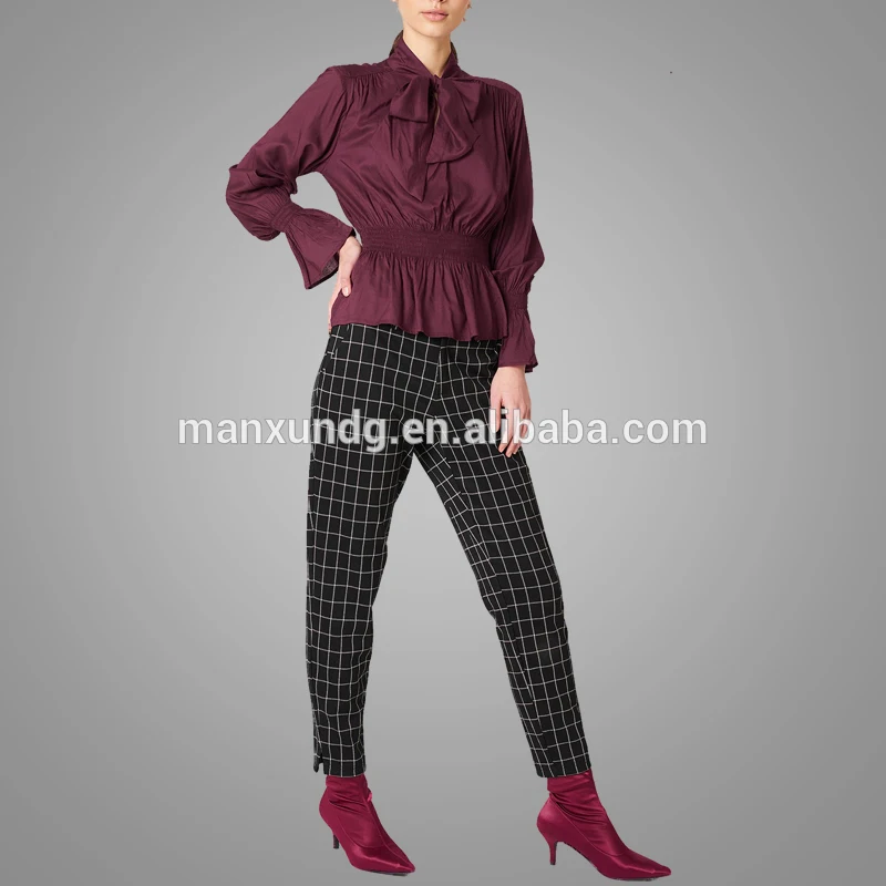  High Quality fashion design lady blouse 5