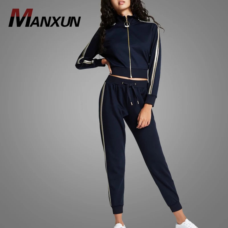 High Quality Side Striped Tracksuit Hotsale Hoodie And Sweatpants Casual Sport Set