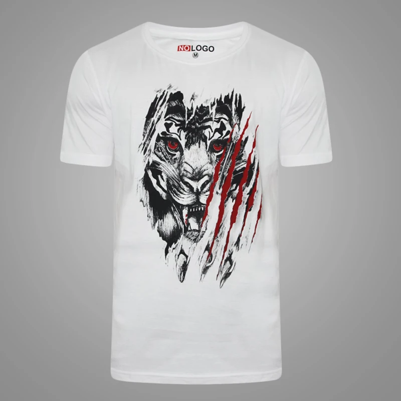Wholesale Sublimation Digital Printing Short Sleeve White Polyester T-shirt for Men