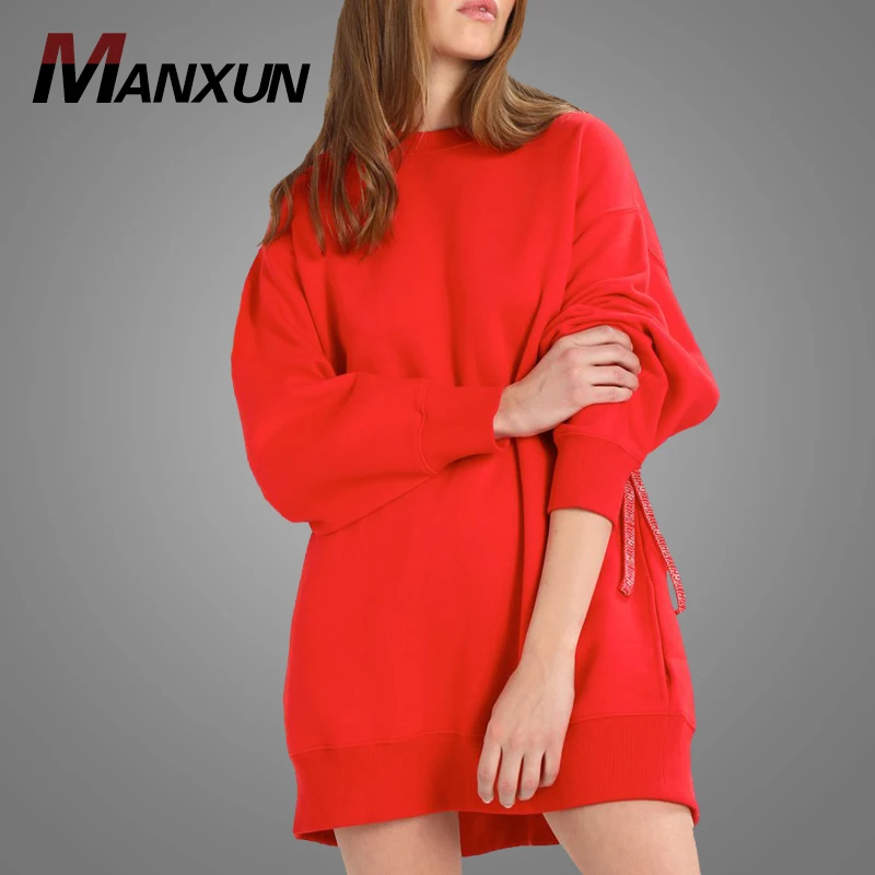 Wholesale Factory Price Women Plain blank Hoodies Autumn fashion Long Design Fleece Hoodies Sweatshirt 2018