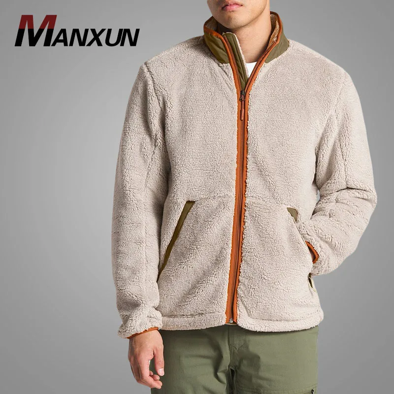 Fashion Men Oversized Sherpa Fleece Full Zip Jacket Custom Winter Jacket For Men Cheap China Wholesale Clothing