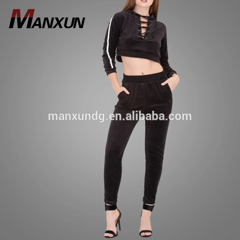 Two Piece Of Women Apparel Sports Wear Super Soft Fleece Sweatersuit Hoodies Female Fit Active Sweatpants Suit